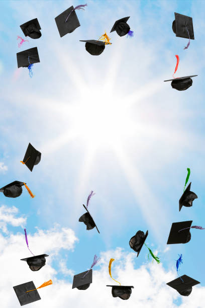 istock Mortarboards flying in the sky 2161914625