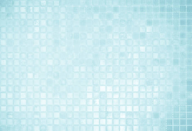istock Blue light ceramic wall chequered and floor tiles mosaic background in bathroom, kitchen. Design pattern geometric with grid wallpaper texture decoration pool. Simple seamless abstract surface clean. 2161927577