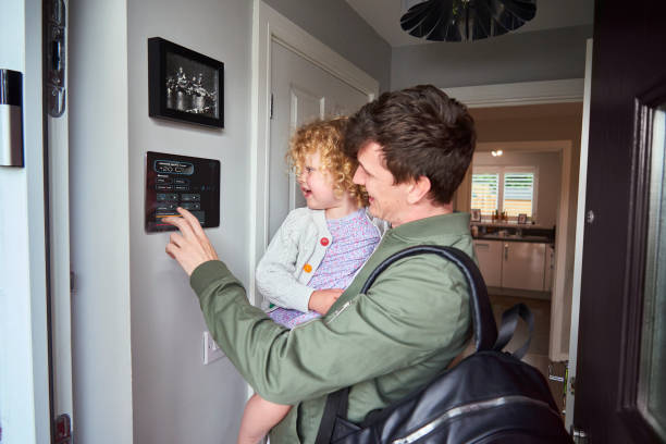 smart-home-einstellungen - energie sparen stock-fotos und bilder