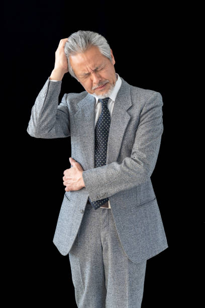 portrait of senior asian businessman,trouble