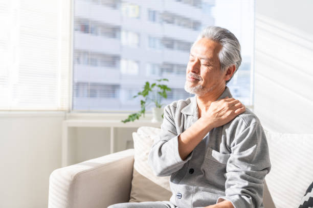 istock elderly man in night clothes,fatigue 2161935485