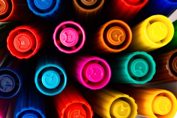 istock Macro of colored markers on a blurred background 2161937111