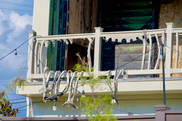 Tallahassee, FL, USA - June 13, 2024: Railroad Square Art District Tallahassee Florida destroyed by tornadoes