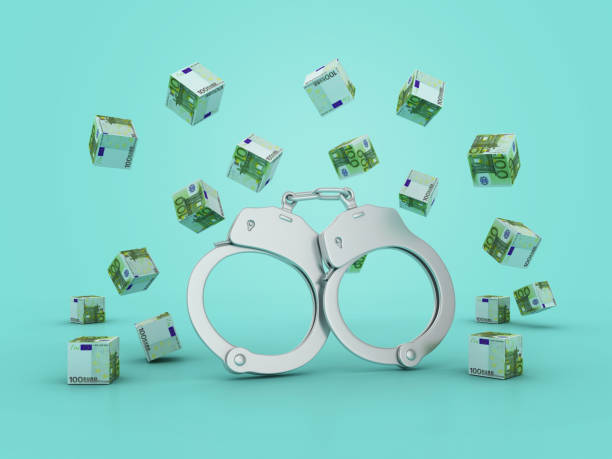 istock 3D Handcuffs with Euro Blocks 2161946671