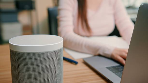 istock Woman Working from Home with Smart Speaker 2161950120