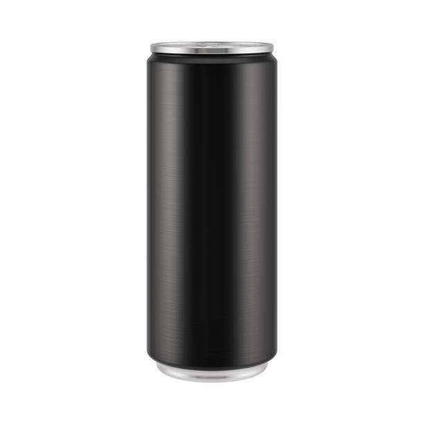 istock 250ml Black Empty 3D Soda Can Mockup on White Background 2161952172