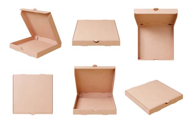 Realistic pizza boxes. Cardboard box mockup, open close top view packages. Fast food delivery containers, empty packs pithy vector clipart Realistic pizza boxes. Cardboard box mockup, open close top view packages. Fast food delivery containers, empty packs pithy vector clipart authors creation cardboard box mockup stock illustrations