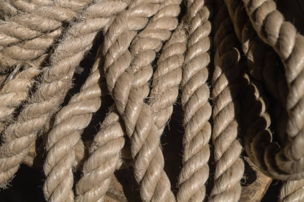 istock Old rope close-up. Old thick rope close-up 2161955039