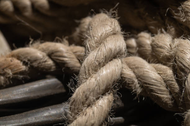 istock Old rope close-up. Old thick rope close-up 2161955044