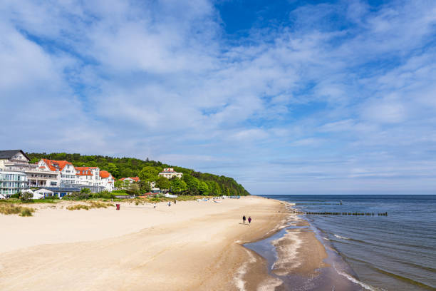 Beach on the Baltic Sea coast in Bansin, Germany.