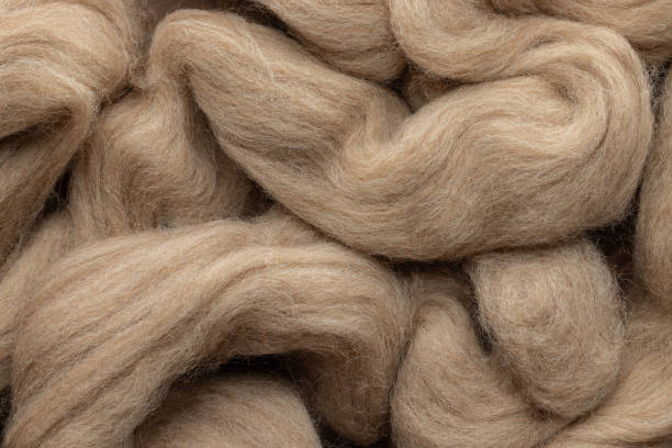 istock Creamy background, natural wool fabric texture. 2161958031