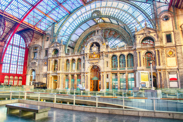 Main hall of Antwerpen-Centraal railway station, Belgium