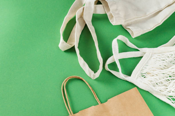 istock Mesh and Paper Bags Supporting Conservation Efforts, Biodegradable Solutions Concept 2161960574