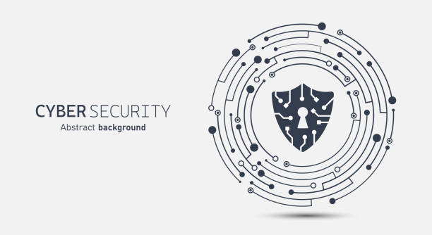 kuvapankkikuvitukset aiheesta suoja piirilevyllä. turvallinen tekniikka. kyberturvallisuuden käsite abstrakti tausta. turvallinen palvelu. teknologia, tietosuojajärjestelmä ja turvallisuustiedot henkilökohtainen. vektorin kuva. - palomuuri