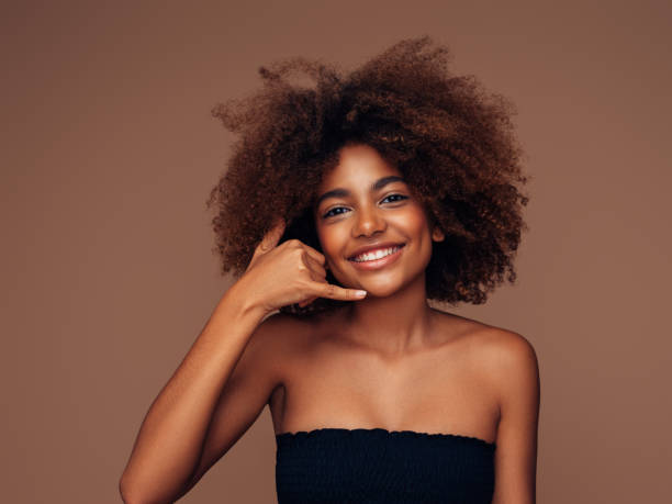 istock Beautiful afro girl with perfect make-up 2161961268