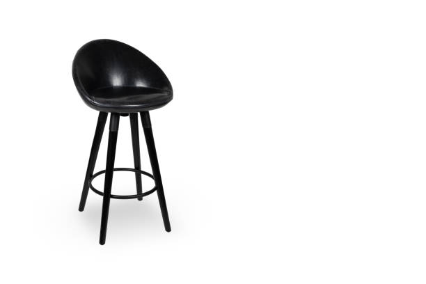 istock Sleek Black Modern Adjustable Bar Stool with Ergonomic Seat Design: Contemporary High Chair for Kitchen Island, Home Bar, or Counter-Height Dining - Minimalist Style Furniture 2161965564
