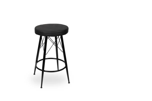 istock Sleek Black Modern Adjustable Bar Stool with Ergonomic Seat Design: Contemporary High Chair for Kitchen Island, Home Bar, or Counter-Height Dining - Minimalist Style Furniture 2161965734