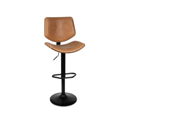 istock Modern Adjustable Leather Bar Stool with Curved Back: Stylish Contemporary Seating Solution for Kitchen Islands, Home Bars, and Dining Counters 2161965792