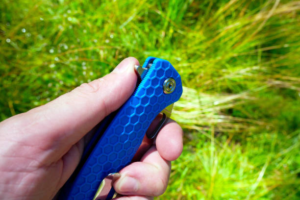 istock A small folding knife with. A pocket knife for hiking. 2161968021