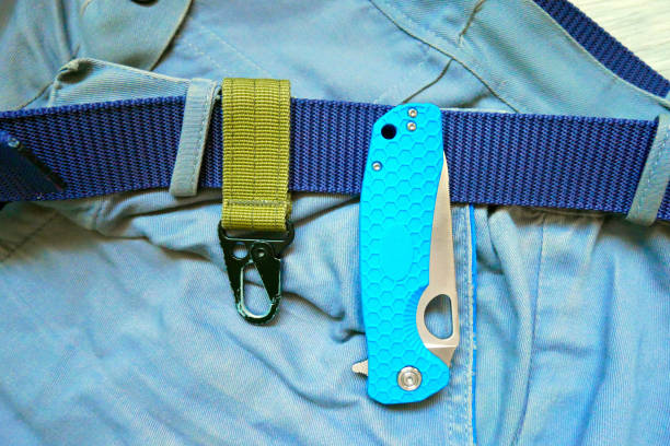 istock A small folding knife with. A pocket knife for hiking. 2161968024