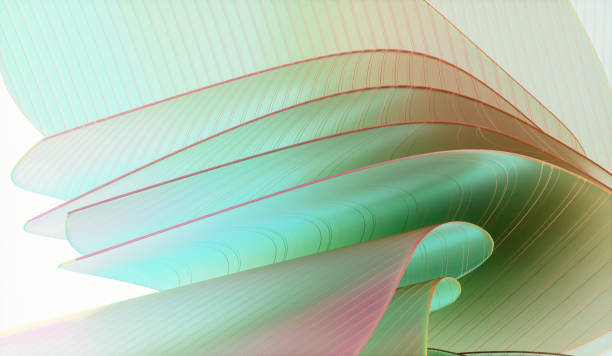 3d rendering of abstract layered crystal glass background.