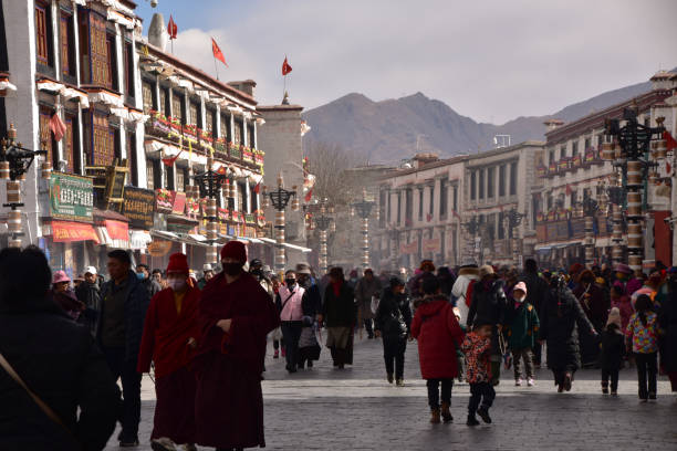 Chinese Women in Tibet Potala Palace 2000s Old Photo