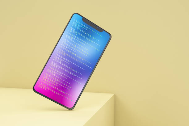 Smart Phone with a Code on the Screen. 3D Render