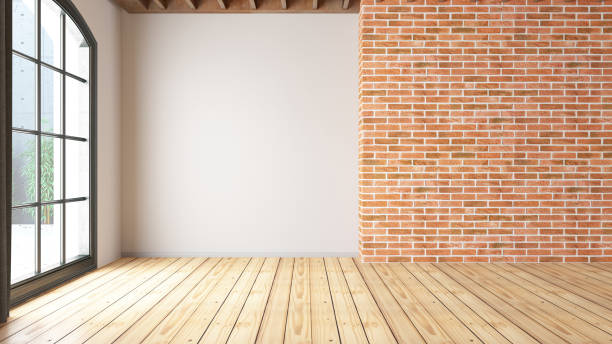 Unfurnished Empty Room with Brick Wall and Window