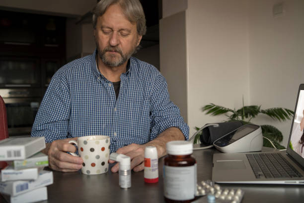 istock Senior man on online therapy 2161973440