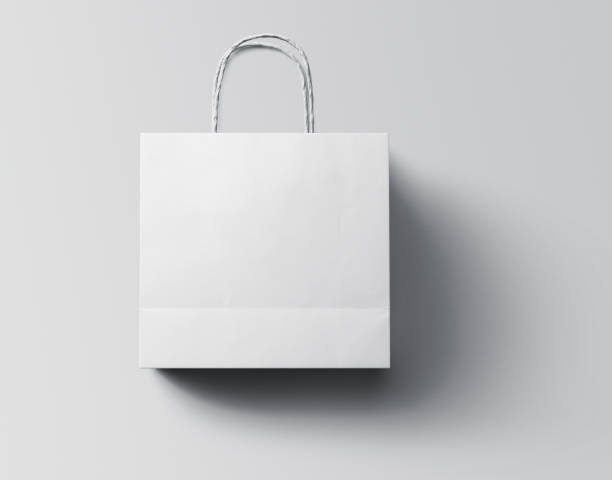 istock Blank white paper bag, 3d illustration, 3d rendering, Mockup, template 2161974760