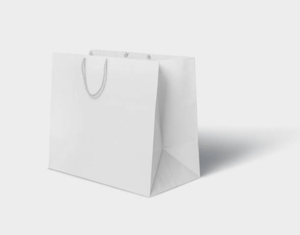 istock Blank white paper bag, 3d illustration, 3d rendering, Mockup, template 2161974782