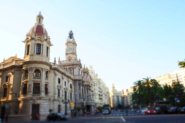 Valencia, Spanien -July 27, 2015 . Famous landmark Town Hall at the Plaza de Ayuntamiento.