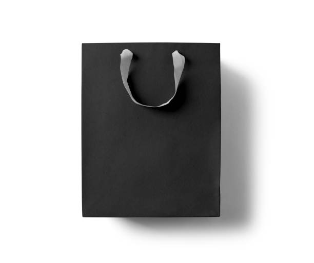 istock Blank black paper bag, 3d illustration, 3d rendering, Mockup, template 2161974903