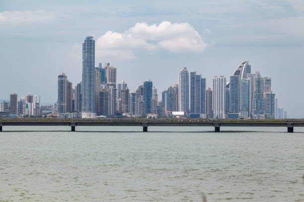 The modern architecture of the tower skyscrapers of downtown district in Panama City