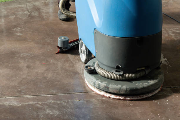istock A blue and black cleaning machine is being used to clean a floor 2161976220