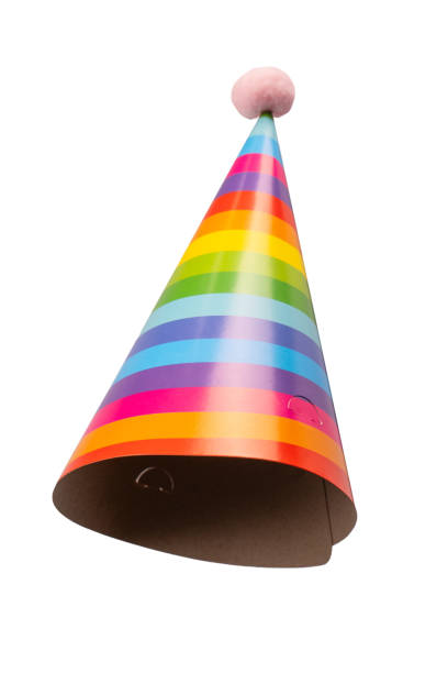istock Colorful birthday cap isolated on white background 2161984606