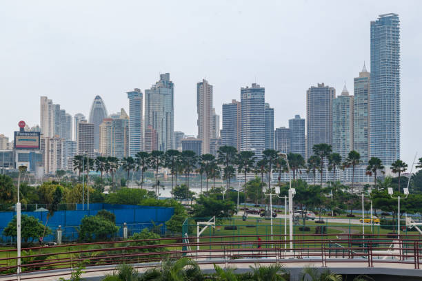 The modern architecture of the tower skyscrapers of downtown district in Panama City