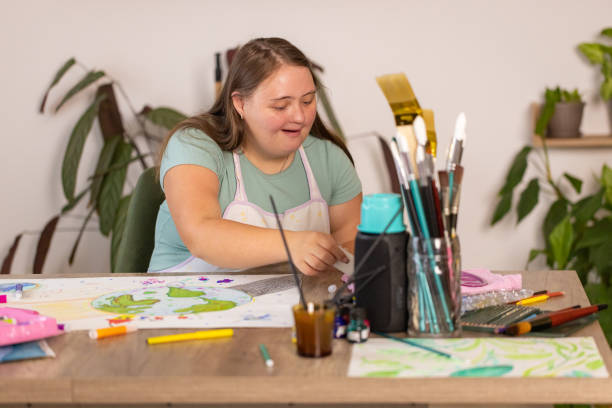 istock Down Syndrome Child Drawing 2161991223
