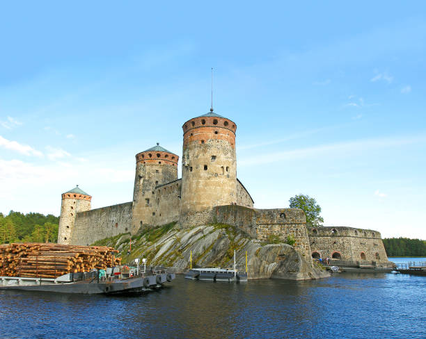 Panoramic view of Ljusdal in the Hälsingland province of Sweden on a summer day.