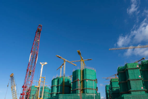 The construction site of the building under construction