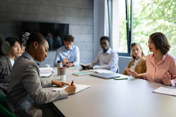 istock Concentrated on the task: a team member enters important data in the office 2161994013