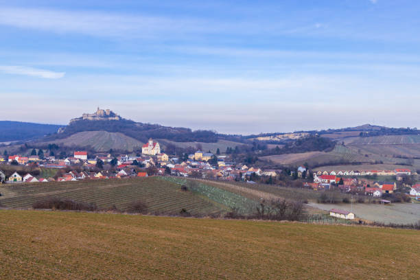 istock Falkenstein ruins and town with vineyard, Lower Austria, Austria 2161994643