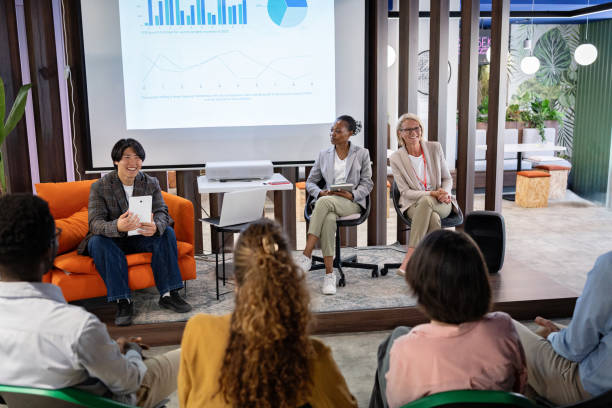 istock Positive atmosphere at the presentation among colleagues 2161996140