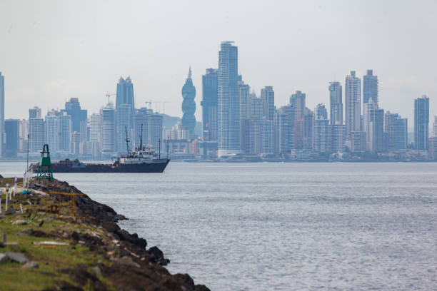 The modern architecture of the tower skyscrapers of downtown district in Panama City