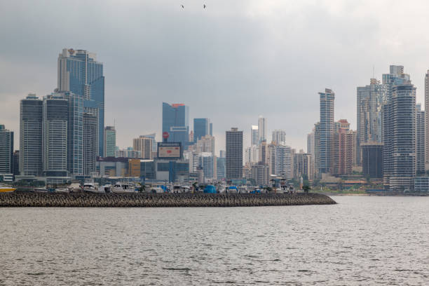 The modern architecture of the tower skyscrapers of downtown district in Panama City