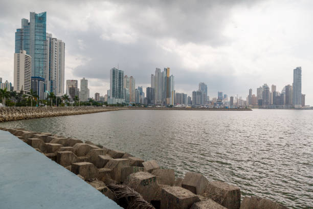 The modern architecture of the tower skyscrapers of downtown district in Panama City