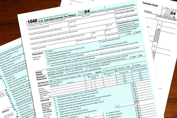 istock 2024 IRS 1040 tax form on a desktop. 2162001213