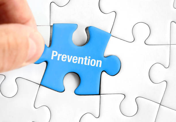 istock Blue Puzzle Piece with “Prevention” in Hand – Prevention in Various Areas 2162004533
