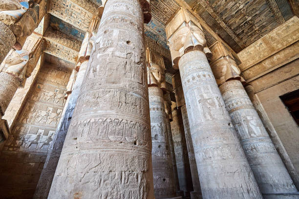 istock Colourful ceiling and murals from the hypostyle hall in Dendera, Egypt 2162007826