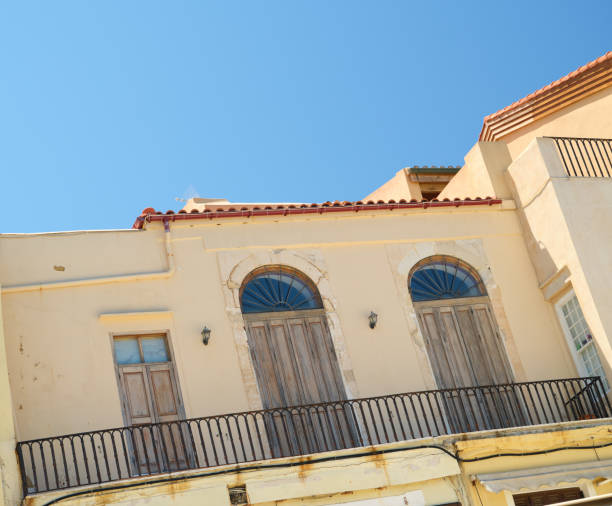 An old abandoned building in Chania, Crete, Greece.  Useful as background.